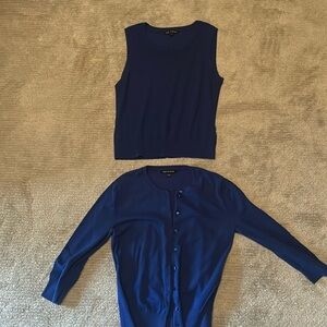 Blue Cable and gauge tank top and sweater sold together